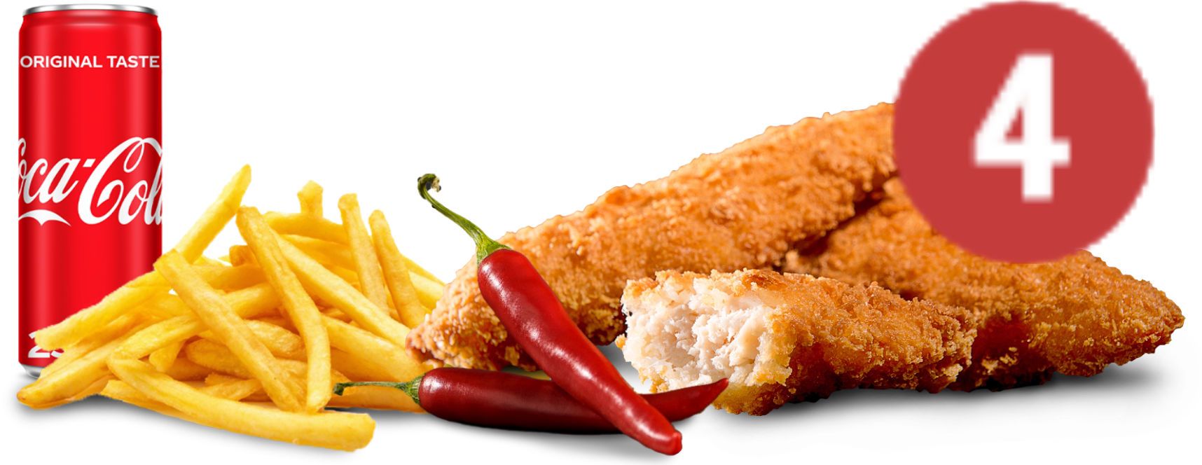 Menu American Chicken Strips met patat en cola/fanta